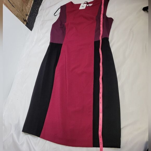 NEW Calvin Klein color‎ block pink sleeveless beet combo office dress 8 - Picture 9 of 9